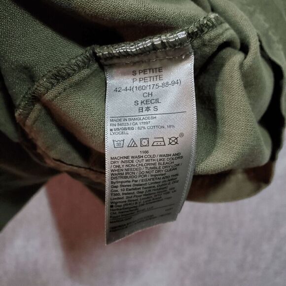 Gap Dress Womens Small Petite Green Utility Popover Henley Neck Button Front - Picture 5 of 9